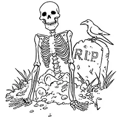 Skeleton Halloween coloring page