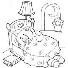 Sleeping teddy bear coloring page_image