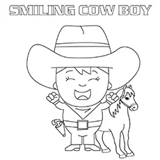 The smiling cowboy coloring page_image