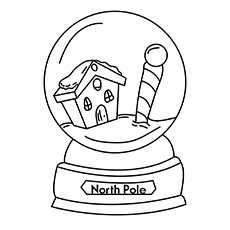 Snow globe in winter coloring page