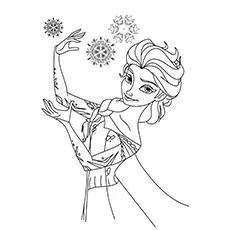 Snow queen Elsa winter coloring page