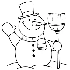The snowman winter coloring page