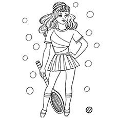 Tennis player coloring page