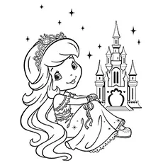 Princess and Castle from Strawberry Shortcake coloring page