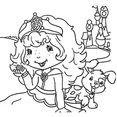 Strawberry with Pupcake, Strawberry Shortcake coloring page_image