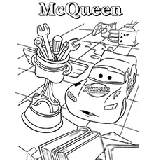 Surprised Lightning McQueen coloring page
