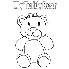 The T for teddy bear coloring page_image