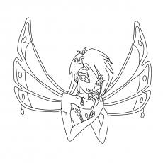 The technology on wing Winx Club coloring page