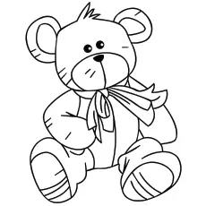 Gift of teddy bear, Valentines day coloring page