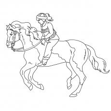 The Thoroughbred horse coloring page