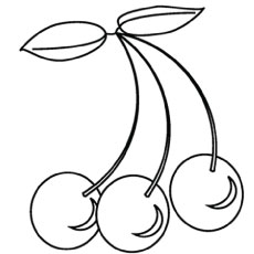 The three cherries coloring page