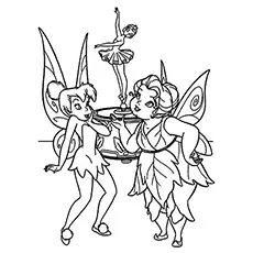 Tinker Bell with fairy Mary coloring page