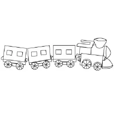 Small toy train coloring page