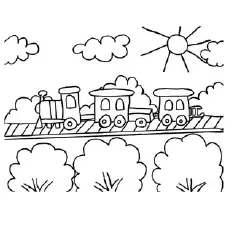 Train On A Sunny Day coloring page