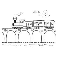 Train On The Bridge Coloring Pages to Print