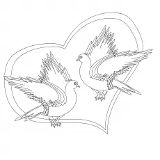 The Valentines doves coloring page