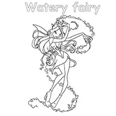 The Watery Fairy Winx Club coloring page_image