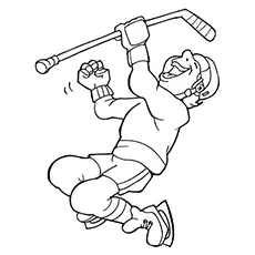Hockey players enjoying the game coloring page
