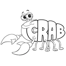 Print Word Crab coloring page