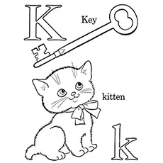 Words with the letter K, coloring page