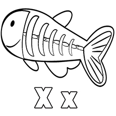 Letter X for x-ray coloring page