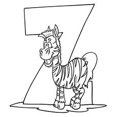 The Z For Zebra coloring page