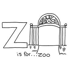 Z for Zoo coloring page