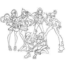 All fairies picture from Winx Club coloring page