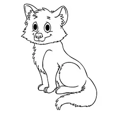 Baby wolf coloring page