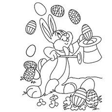 Easter bunny magic show coloring page