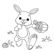 Happy easter bunny coloring page