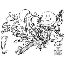 Jack Skellington Nightmare Before Christmas Coloring Page - Messy