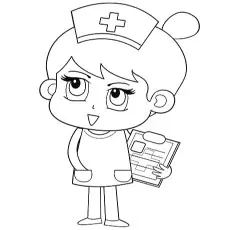 Nurse and patients coloring page