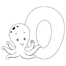 O for octopus coloring page