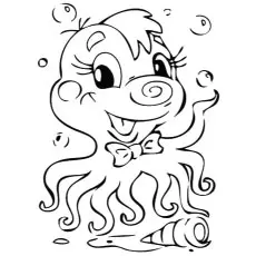 Funny octopus coloring page