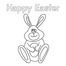 Sitting Easter bunny coloring page