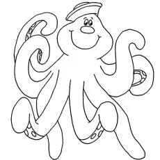 Smiling octopus coloring page