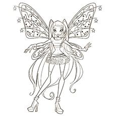 Stars on wings Winx Club coloring page