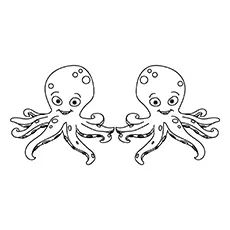 Two octopuses coloring page
