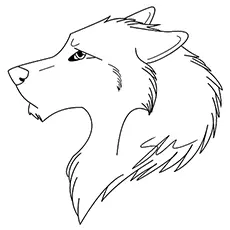 Wolf icon coloring page