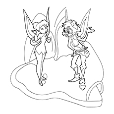 Tinker bell with Bobble coloring page