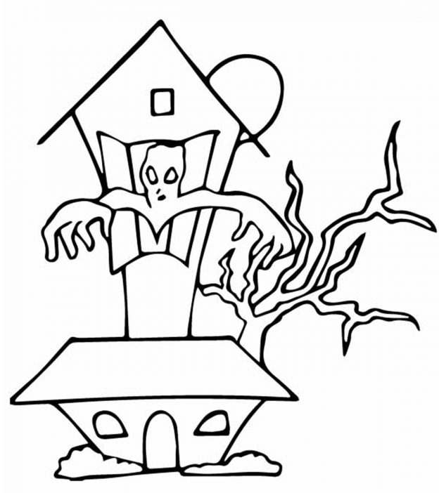 Top 25 Haunted House Coloring Pages For Your Little Ones