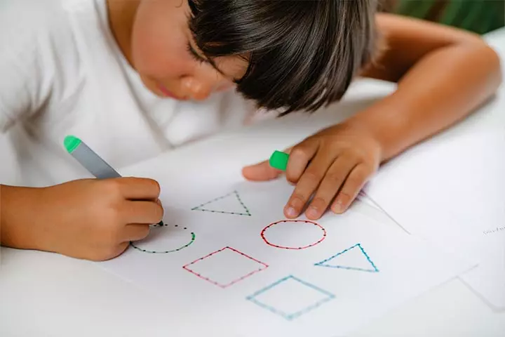 Tracing the shape activity for preschoolers