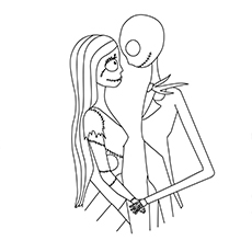 Victorian Jack & Sally, Nightmare Before Christmas coloring page