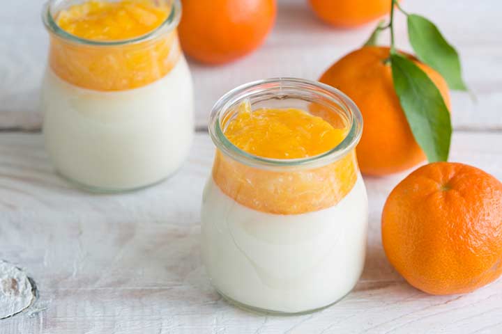 Yogurt with mandarin oranges for babies