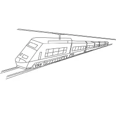 Zoomed passenger train coloring page