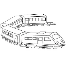 Zooming Passenger Train coloring page
