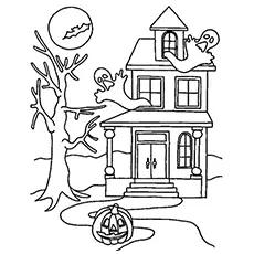 A haunted mansion coloring page