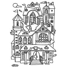 View Haunted House Coloring Pages Scary Gif