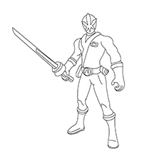 Blue Power Rangers Mega Force coloring page